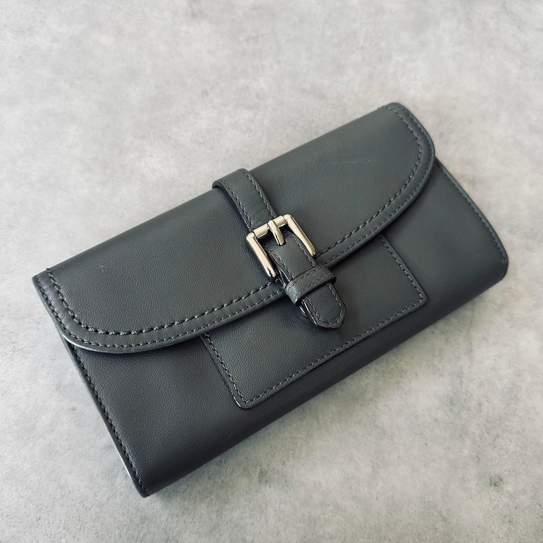 COACH ソーホー レザー スリム エンベロープ ウォレット　長財布　グレー 4