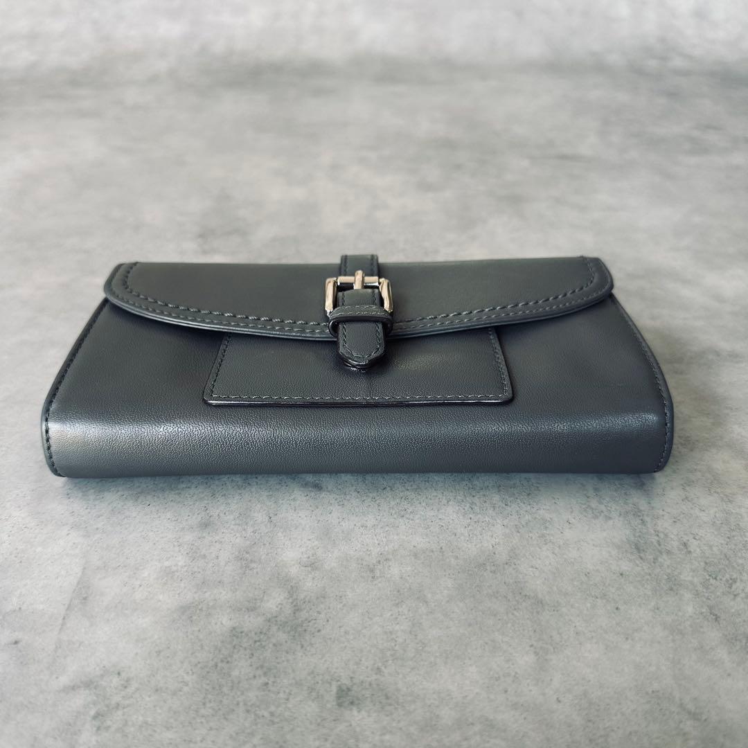 COACH ソーホー レザー スリム エンベロープ ウォレット　長財布　グレー 6