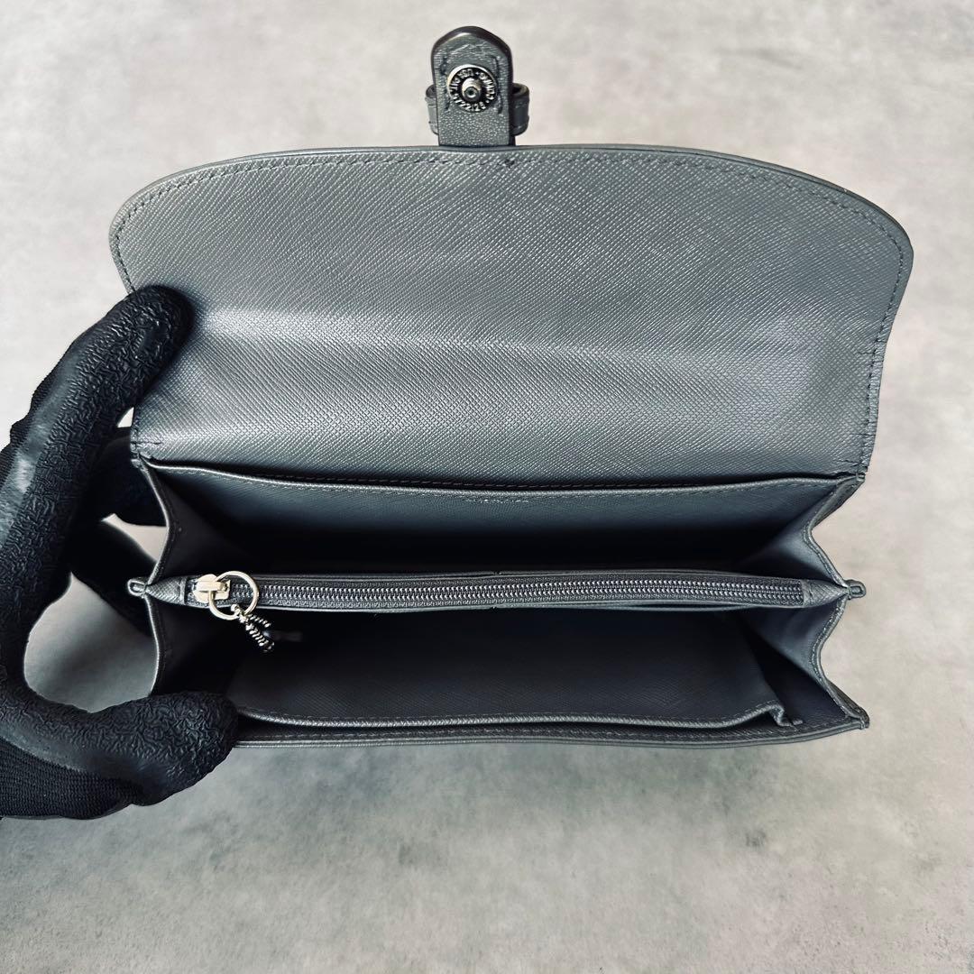 COACH ソーホー レザー スリム エンベロープ ウォレット　長財布　グレー 10