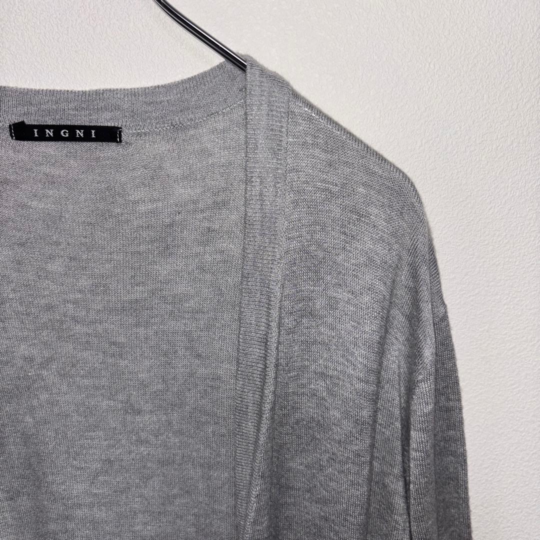 INGNI グレー ロングカーディガン Mサイズシンプルd670 7