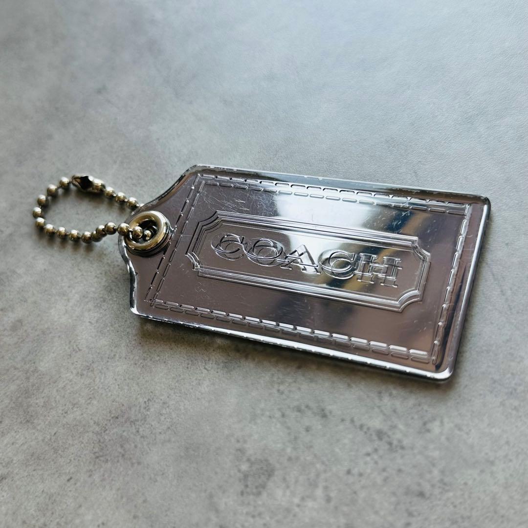 COACH poppy hangtag charm Mirror Silver