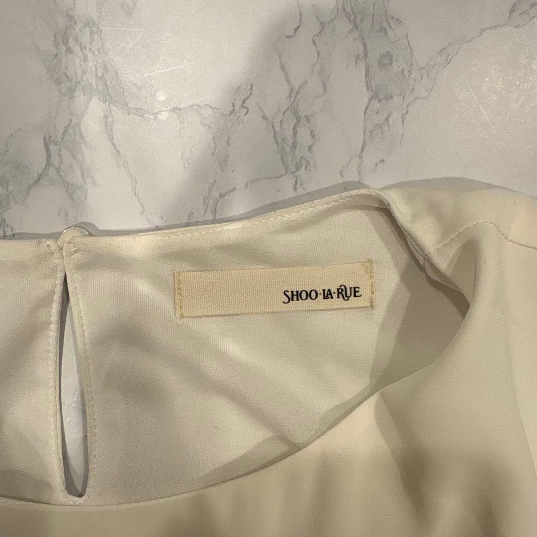 シューラルー 長袖ブラウス タック シフォン アイボリー 白　ホワイト　S 上品 8