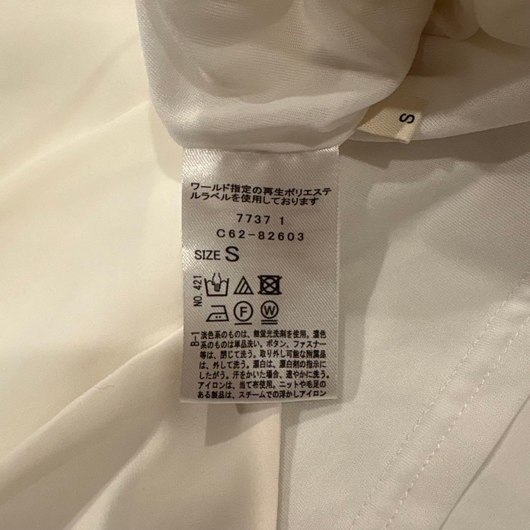 シューラルー 長袖ブラウス タック シフォン アイボリー 白　ホワイト　S 上品 9