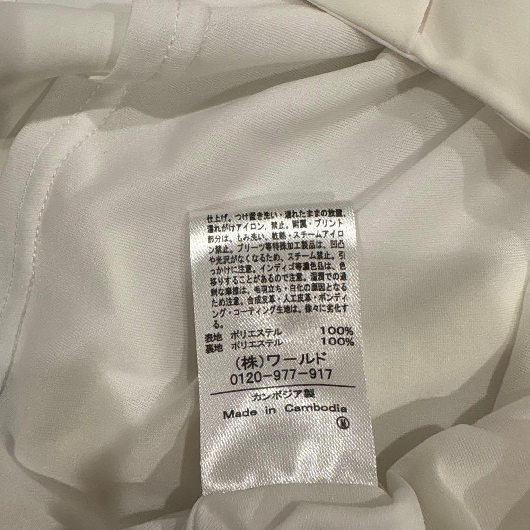 シューラルー 長袖ブラウス タック シフォン アイボリー 白　ホワイト　S 上品 10