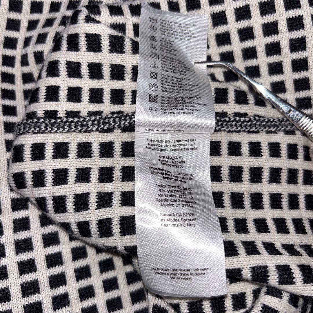 Lolitas&L格子ロングニットノーカラージャケット カーディガンM d785 13