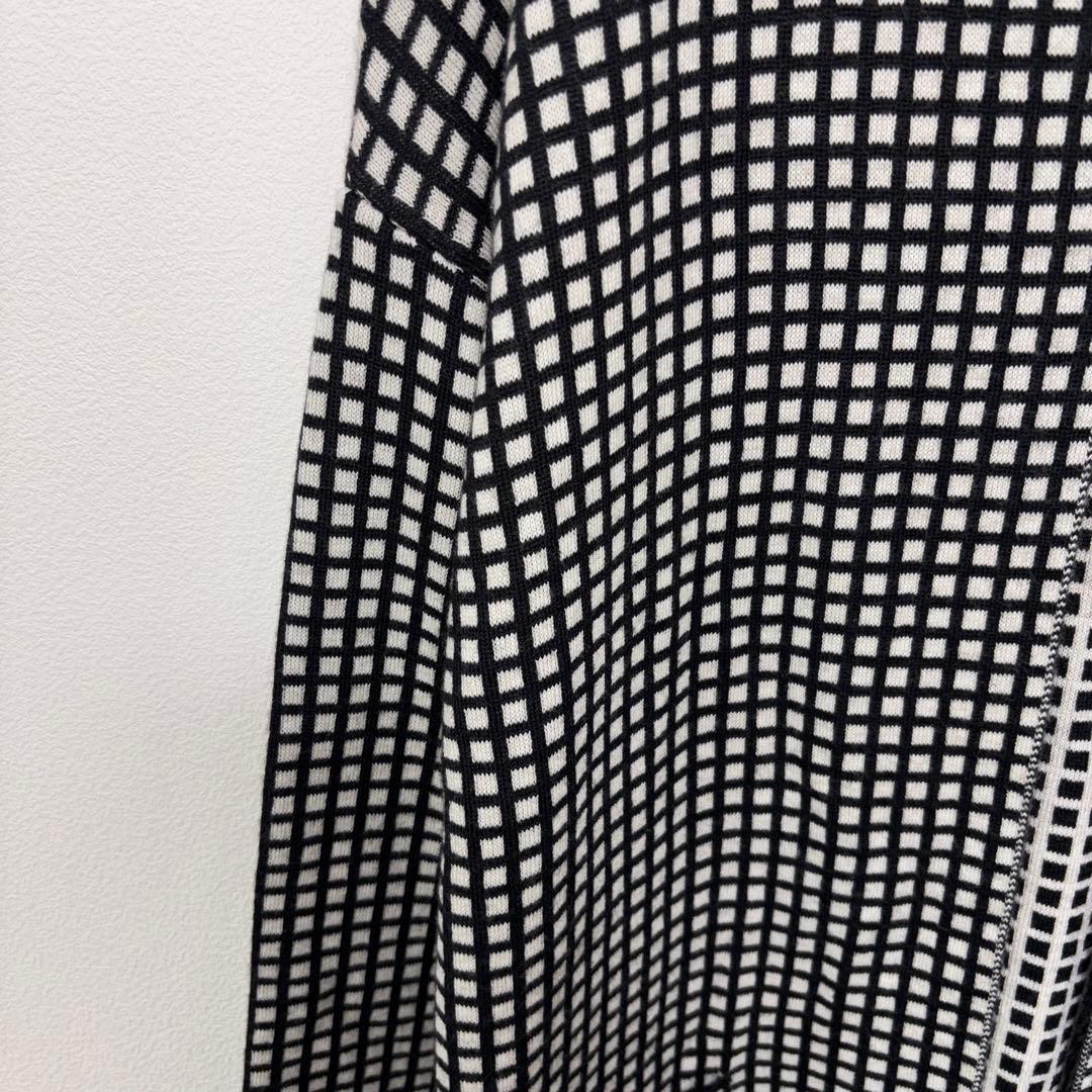 Lolitas&L格子ロングニットノーカラージャケット カーディガンM d785 5