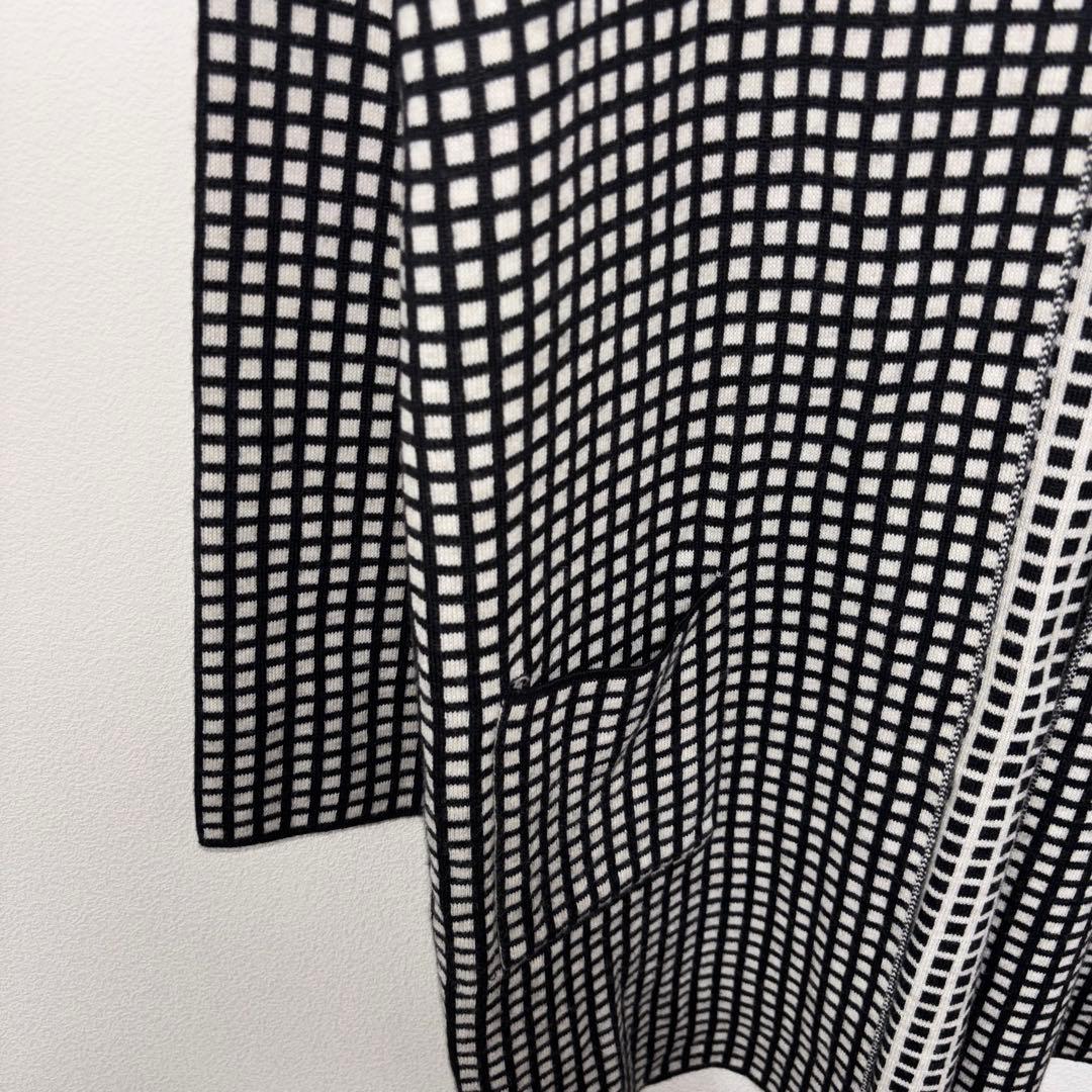 Lolitas&L格子ロングニットノーカラージャケット カーディガンM d785 6