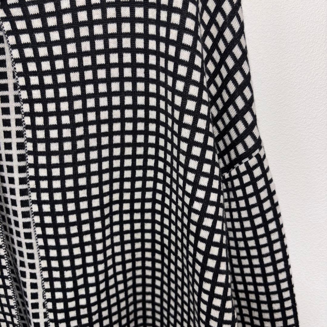 Lolitas&L格子ロングニットノーカラージャケット カーディガンM d785 8