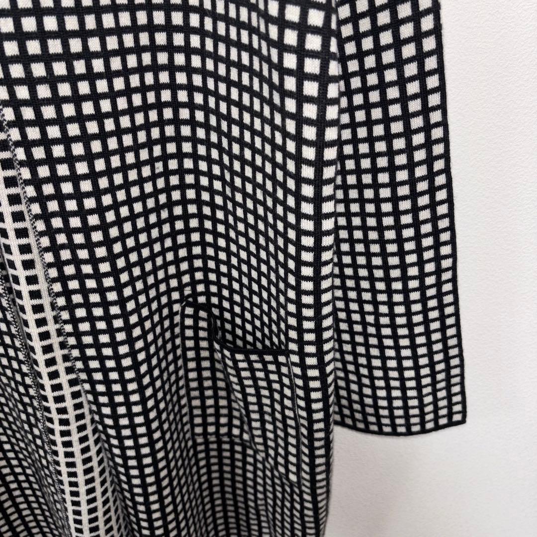 Lolitas&L格子ロングニットノーカラージャケット カーディガンM d785 9