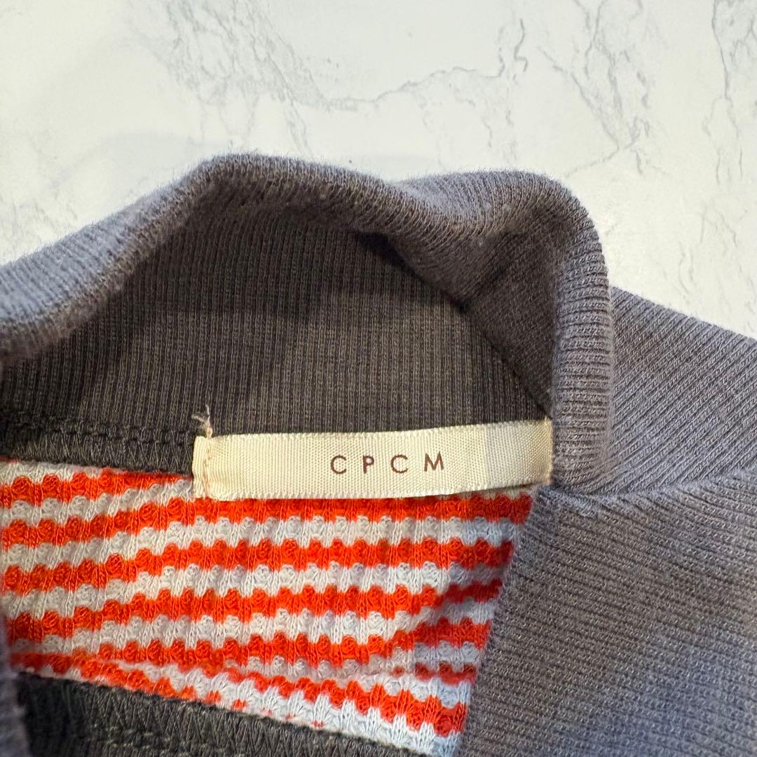 CPCM ボーダー ニットセーター　長袖　ハイネック 赤白　カジュアル　レッド 7