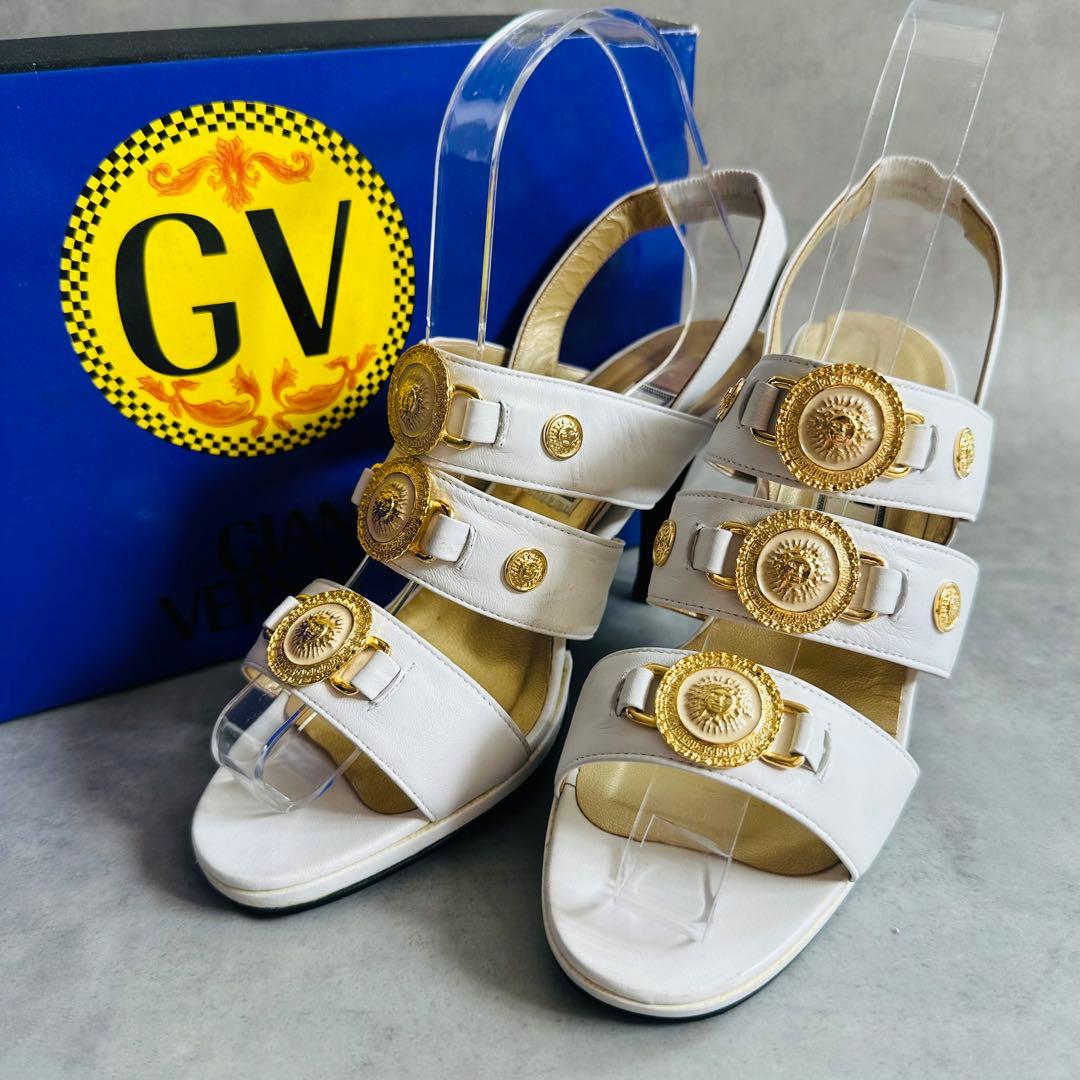 GIANNI VERSACE サンバースト　ホワイトストラップ　サンダル