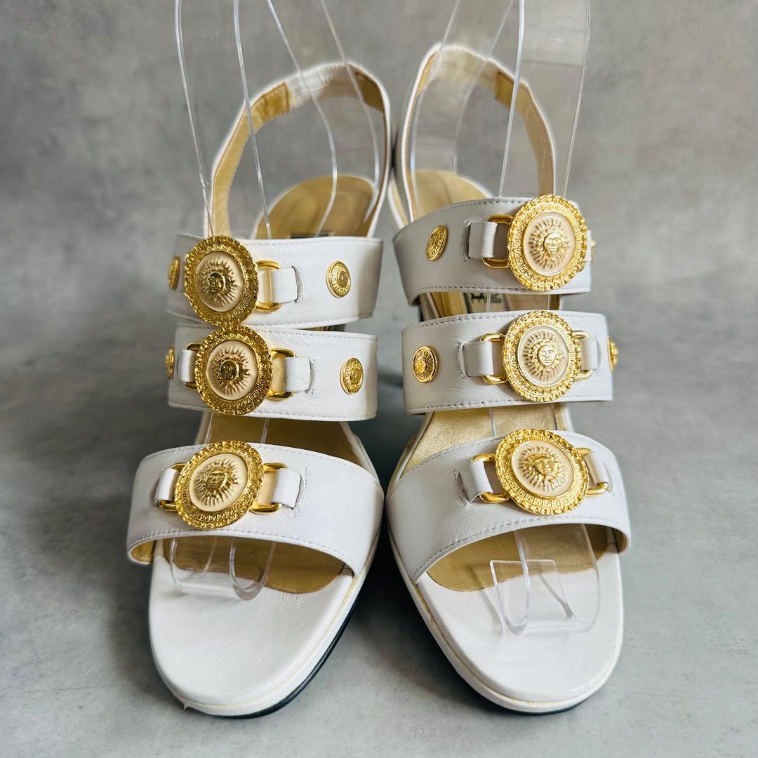 GIANNI VERSACE サンバースト　ホワイトストラップ　サンダル 4