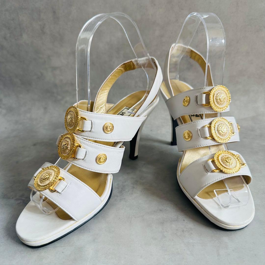 GIANNI VERSACE サンバースト　ホワイトストラップ　サンダル 5