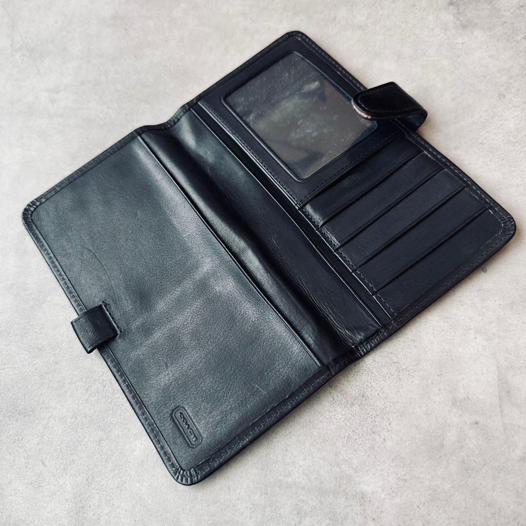 OLD COACH レザー 二つ折り長財布　札入れ カード入れ　IDウインドウ 9