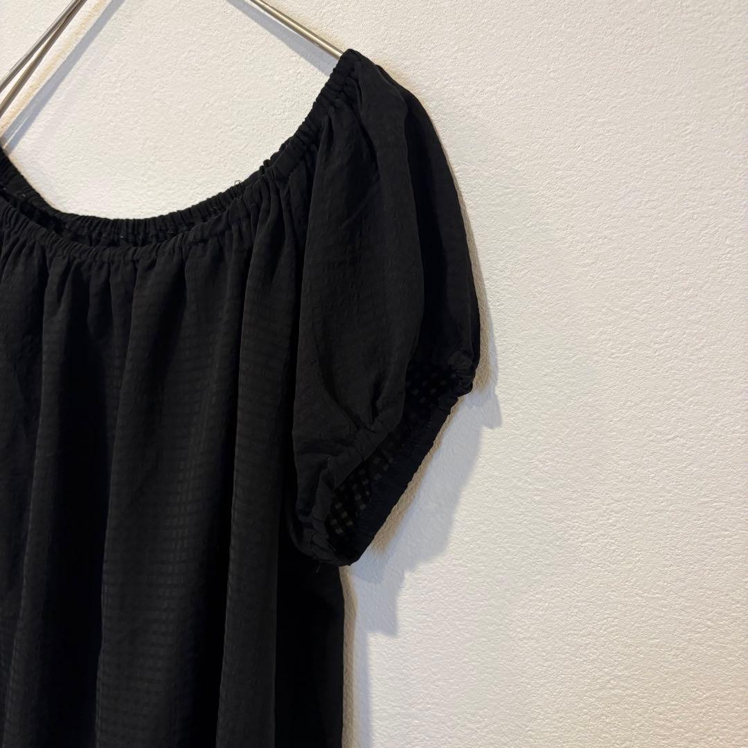 ナイスクラップ オフショルダー ブラウス 半袖 黒 ブラック　フリル 2