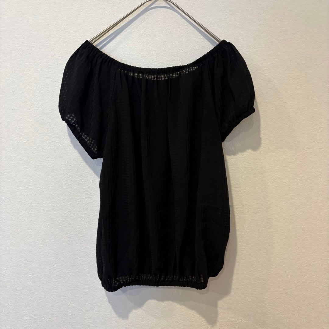 ナイスクラップ オフショルダー ブラウス 半袖 黒 ブラック　フリル 5