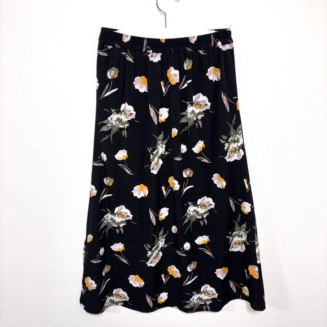 Vis 花柄ロングフレアスカート Lサイズ マキシ丈 d753 10