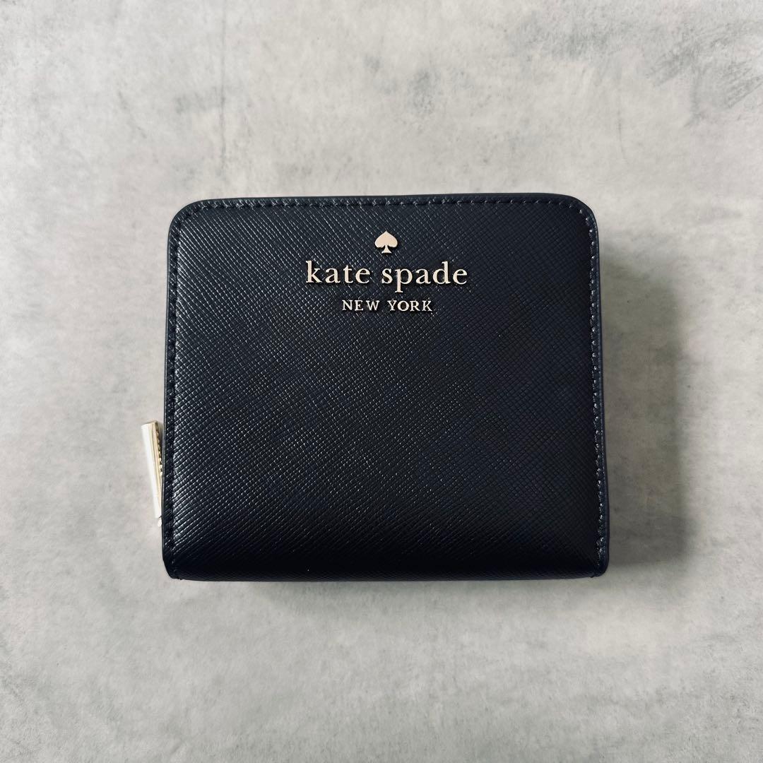 kate spade ステイシー スモール ジップ アラウンド ウォレット 黒