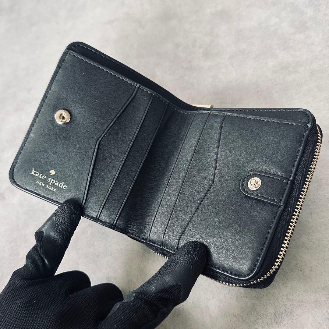 kate spade ステイシー スモール ジップ アラウンド ウォレット 黒 10