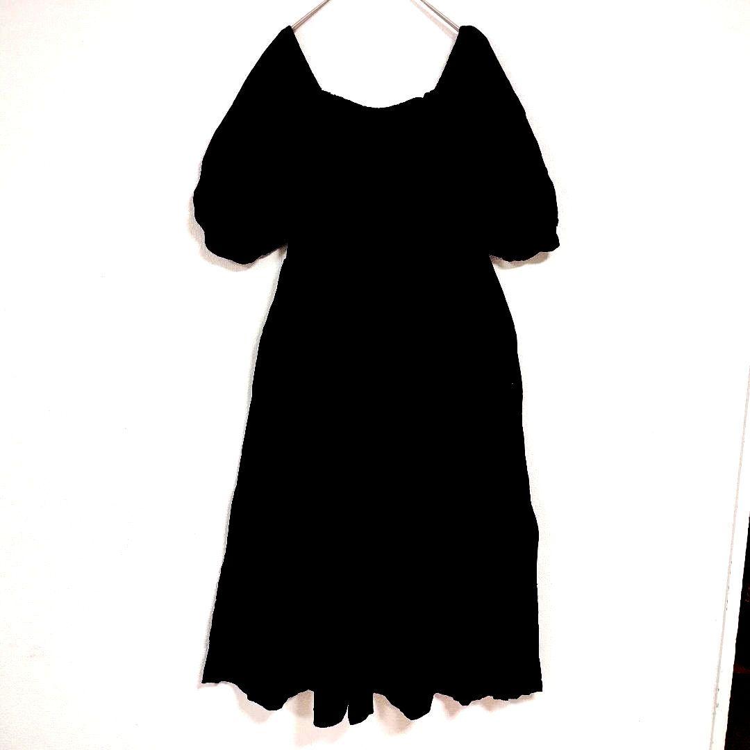 Chico チコ 黒 バルーンスリーブ ロングワンピース F カジュアル 綿