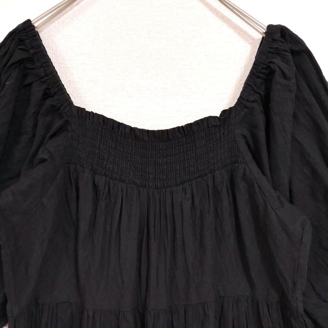 Chico チコ 黒 バルーンスリーブ ロングワンピース F カジュアル 綿 2