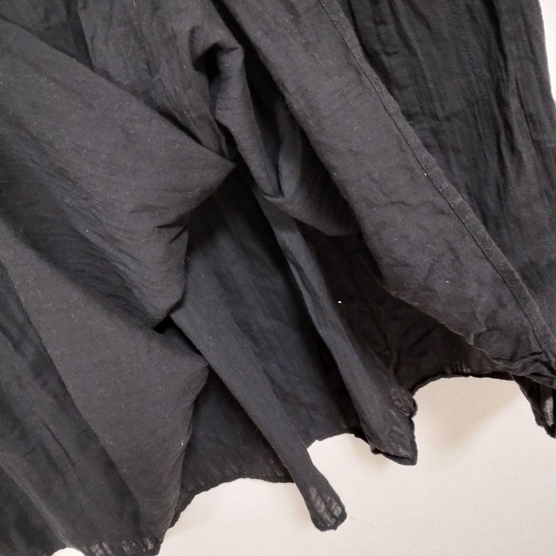 Chico チコ 黒 バルーンスリーブ ロングワンピース F カジュアル 綿 5