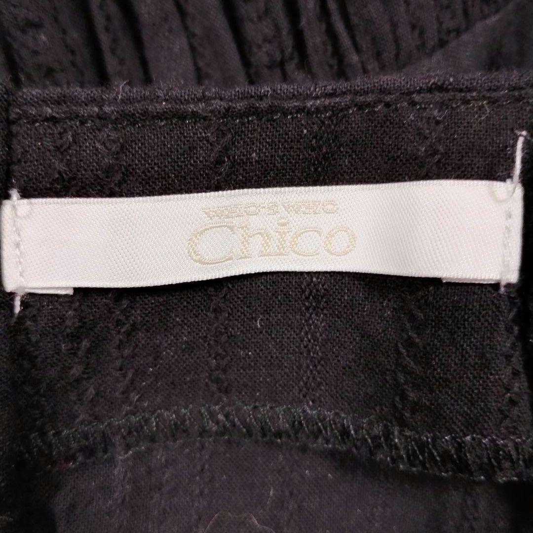 Chico チコ 黒 バルーンスリーブ ロングワンピース F カジュアル 綿 7