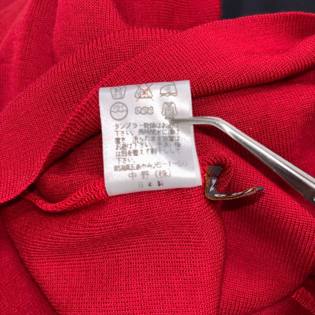 Non Dude 半袖タートルネック M レッドシンプル日本製d715 13