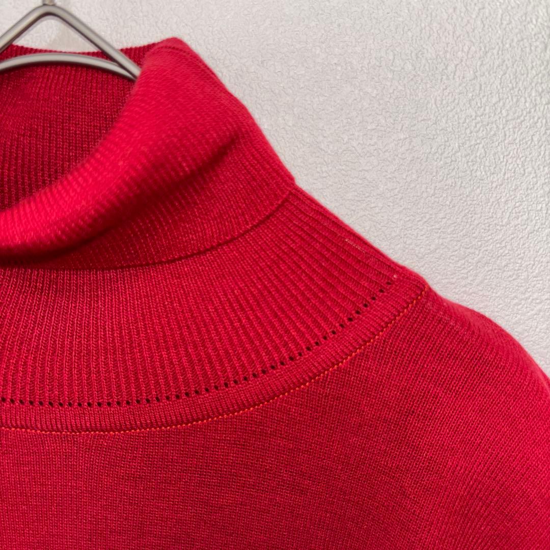 Non Dude 半袖タートルネック M レッドシンプル日本製d715 7