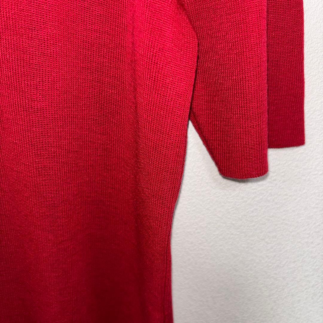 Non Dude 半袖タートルネック M レッドシンプル日本製d715 9