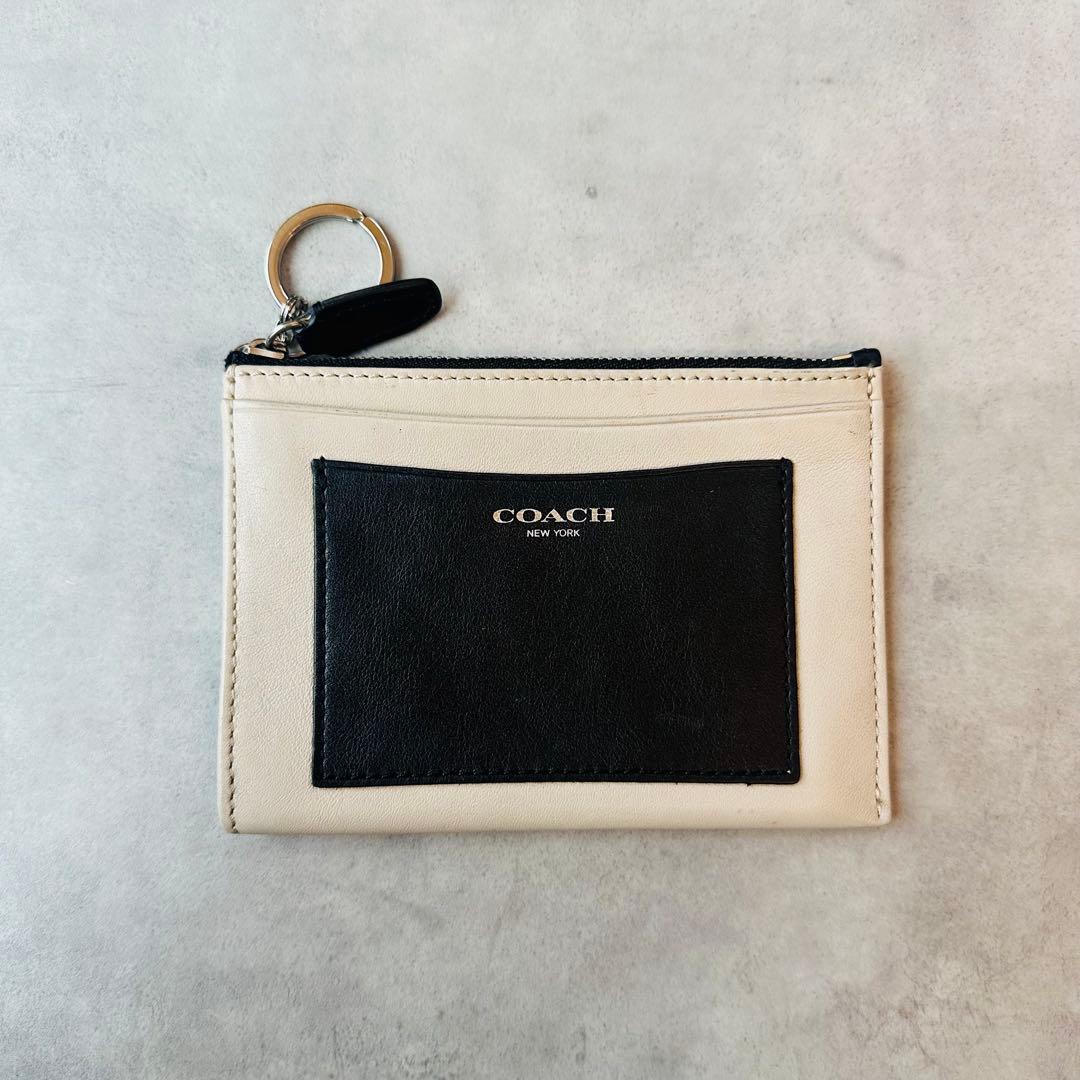 COACH バイカラー　レザー　コインケース　カードケース