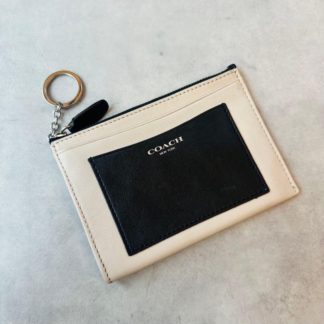 COACH バイカラー　レザー　コインケース　カードケース 3