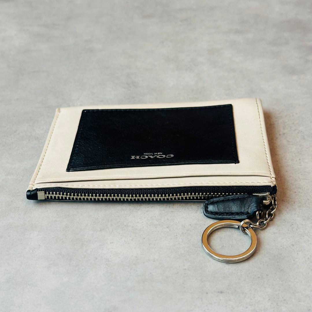 COACH バイカラー　レザー　コインケース　カードケース 4