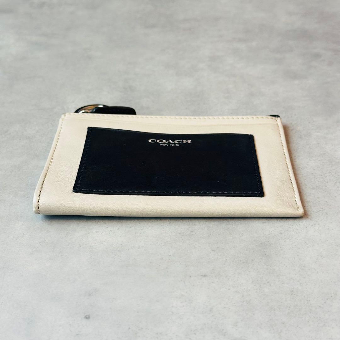 COACH バイカラー　レザー　コインケース　カードケース 5