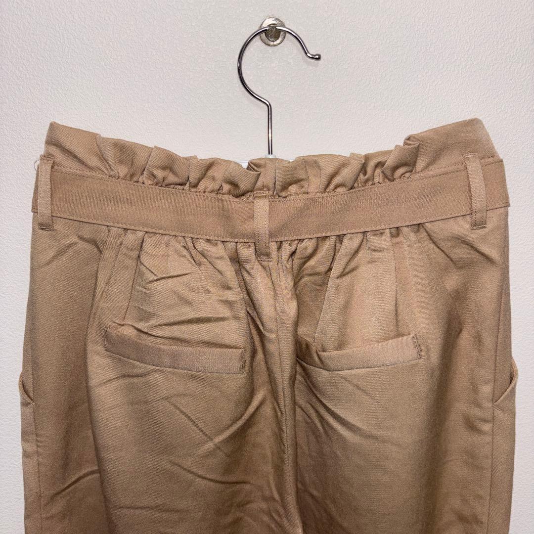 Private pauseベージュハイウェストワイドパンツベルト付 L d783 13