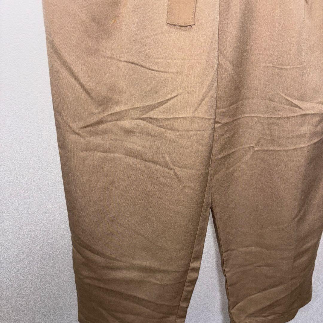 Private pauseベージュハイウェストワイドパンツベルト付 L d783 7