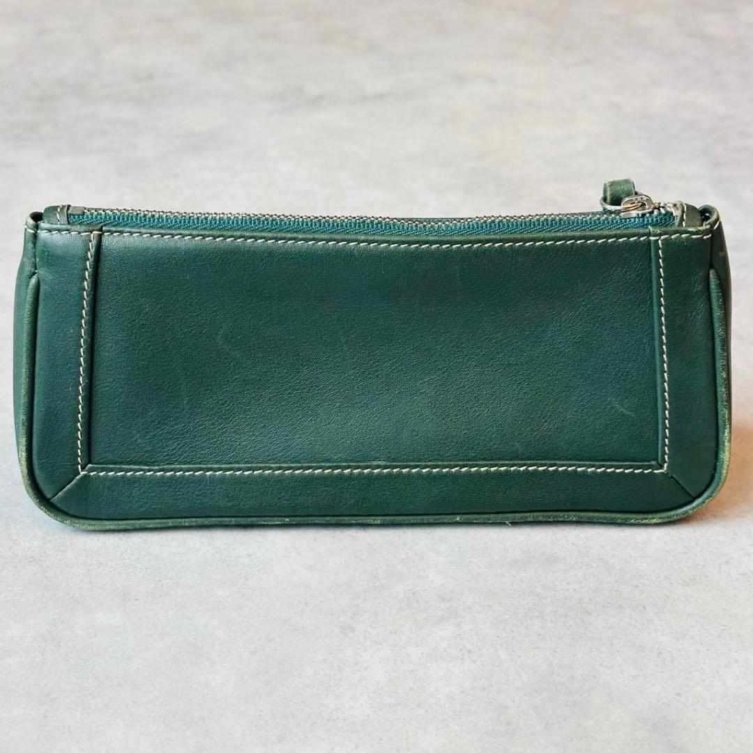 COACH Green leather Pen case pouch 2