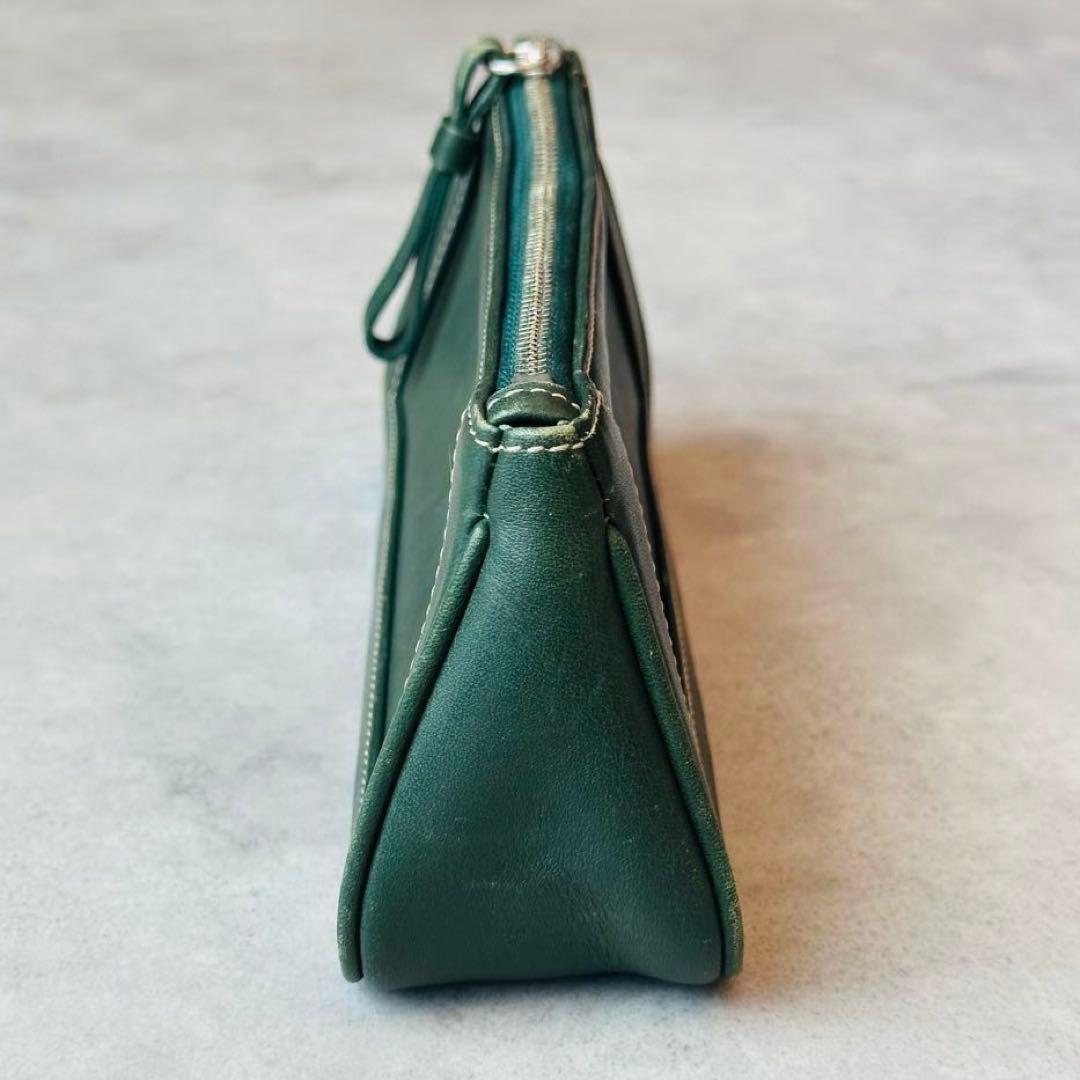 COACH Green leather Pen case pouch 5