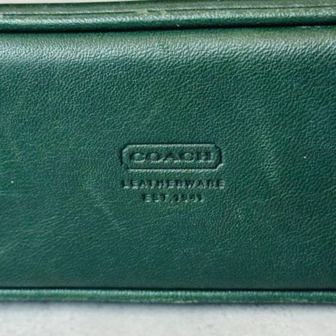 COACH Green leather Pen case pouch 7