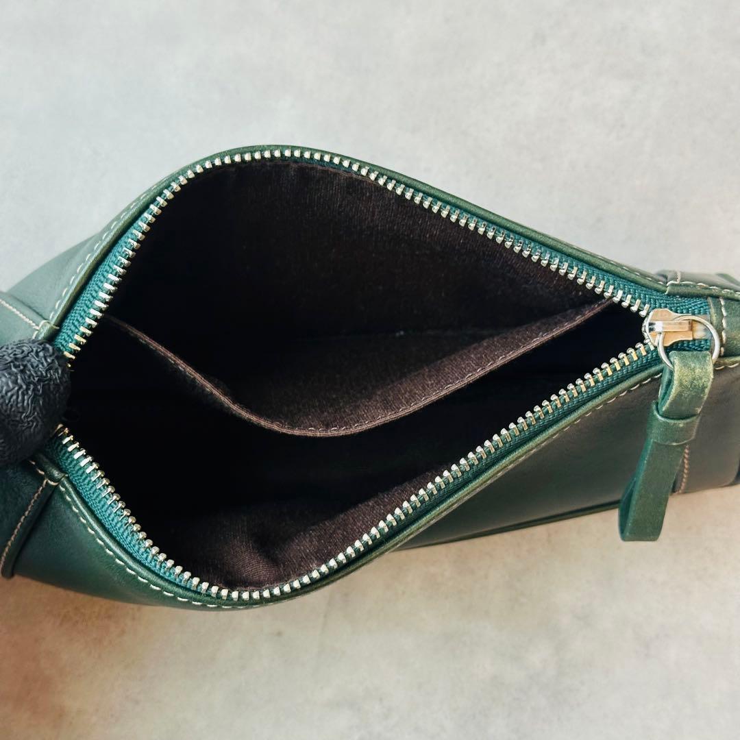 COACH Green leather Pen case pouch 10