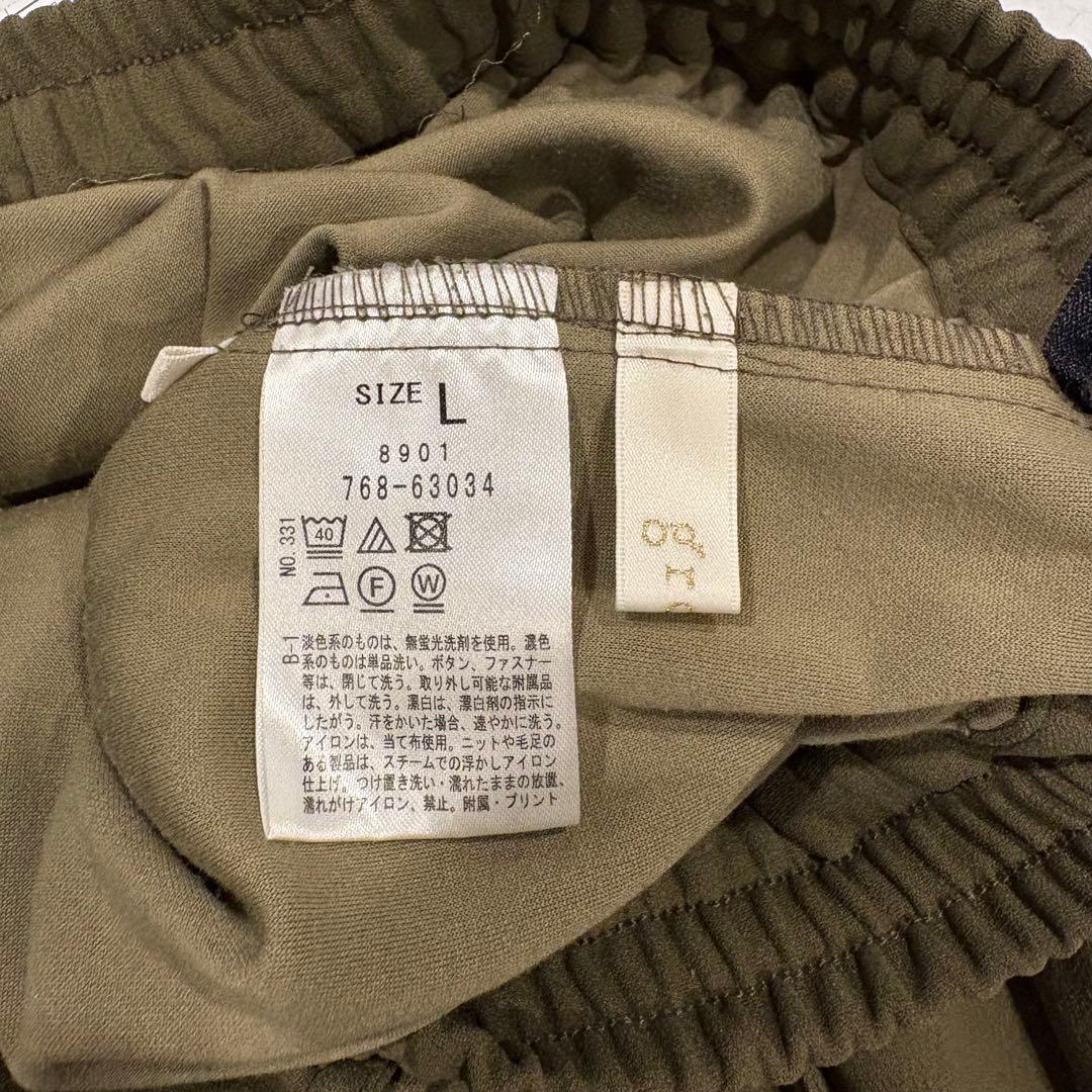 グローブ イージーパンツ センタープレス カーキ L ストレッチ テーパード 6