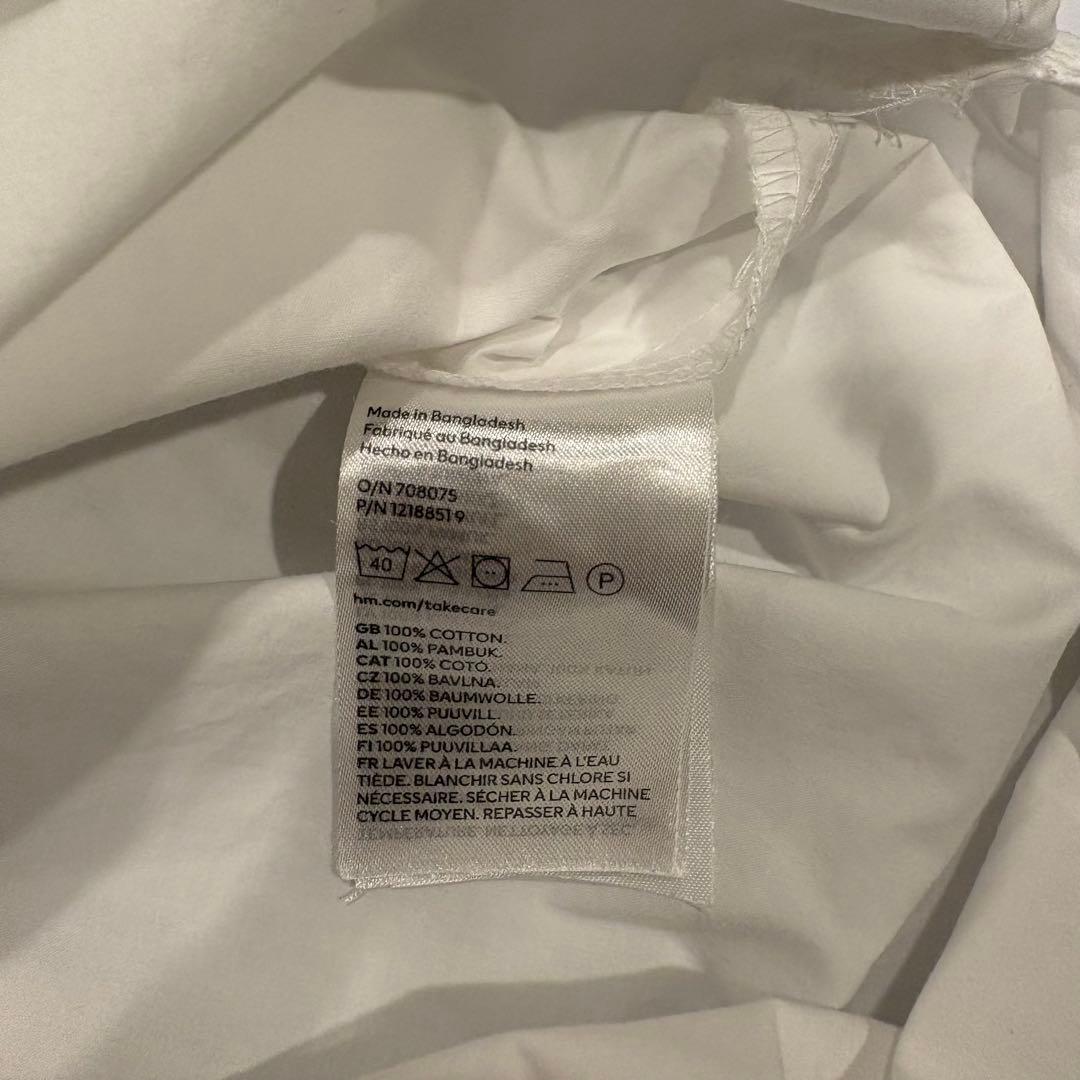 長袖シャツ ブラウス 白　ホワイト オーバーサイズ　無地　シンプル　カジュアル 7