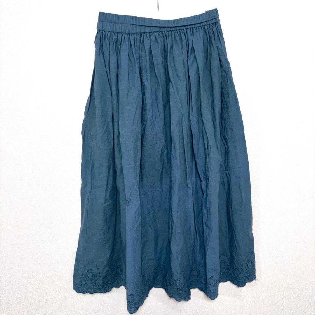 Supition 刺繍レースフラワーロングフレアスカート Fサイズd739 11