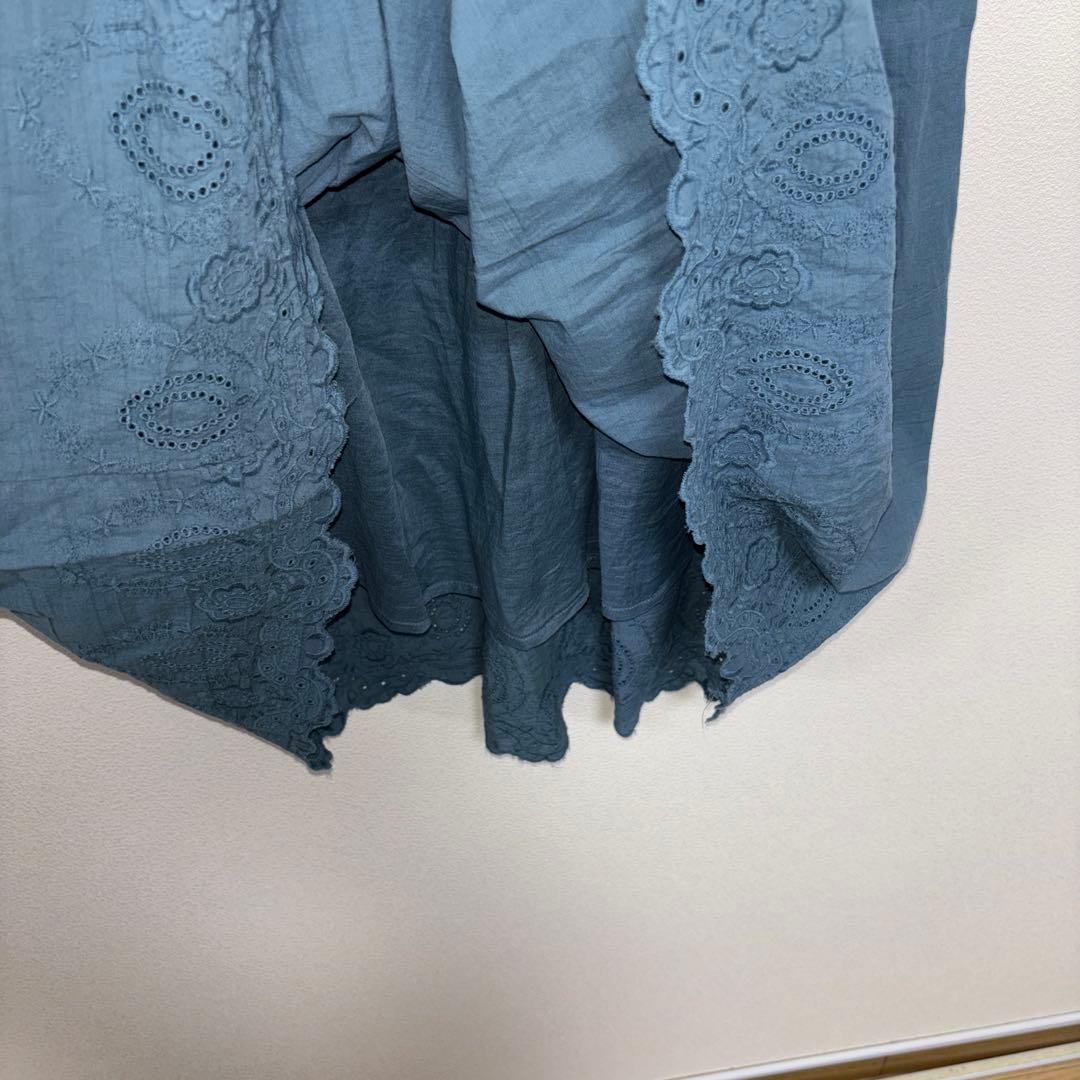 Supition 刺繍レースフラワーロングフレアスカート Fサイズd739 12