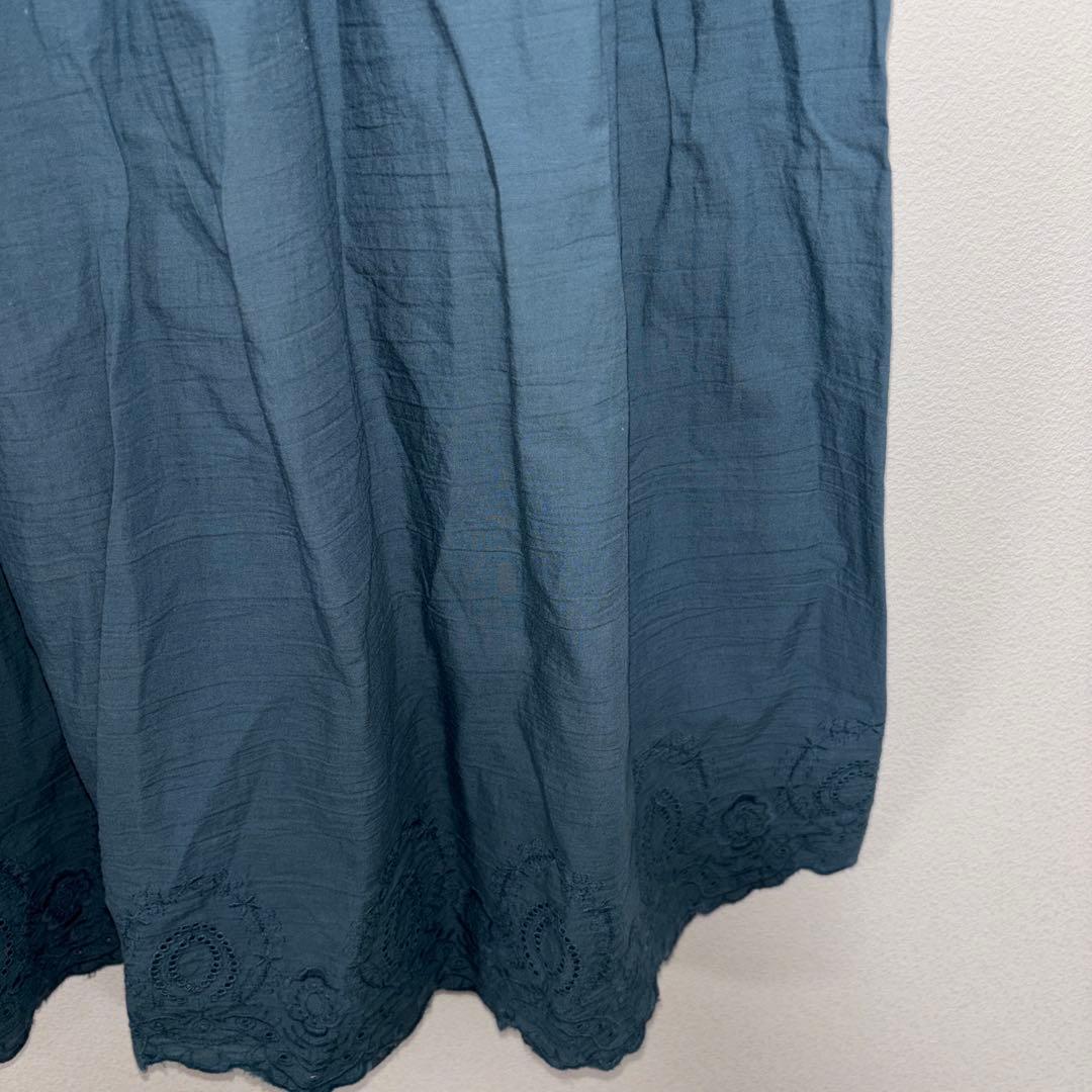 Supition 刺繍レースフラワーロングフレアスカート Fサイズd739 9