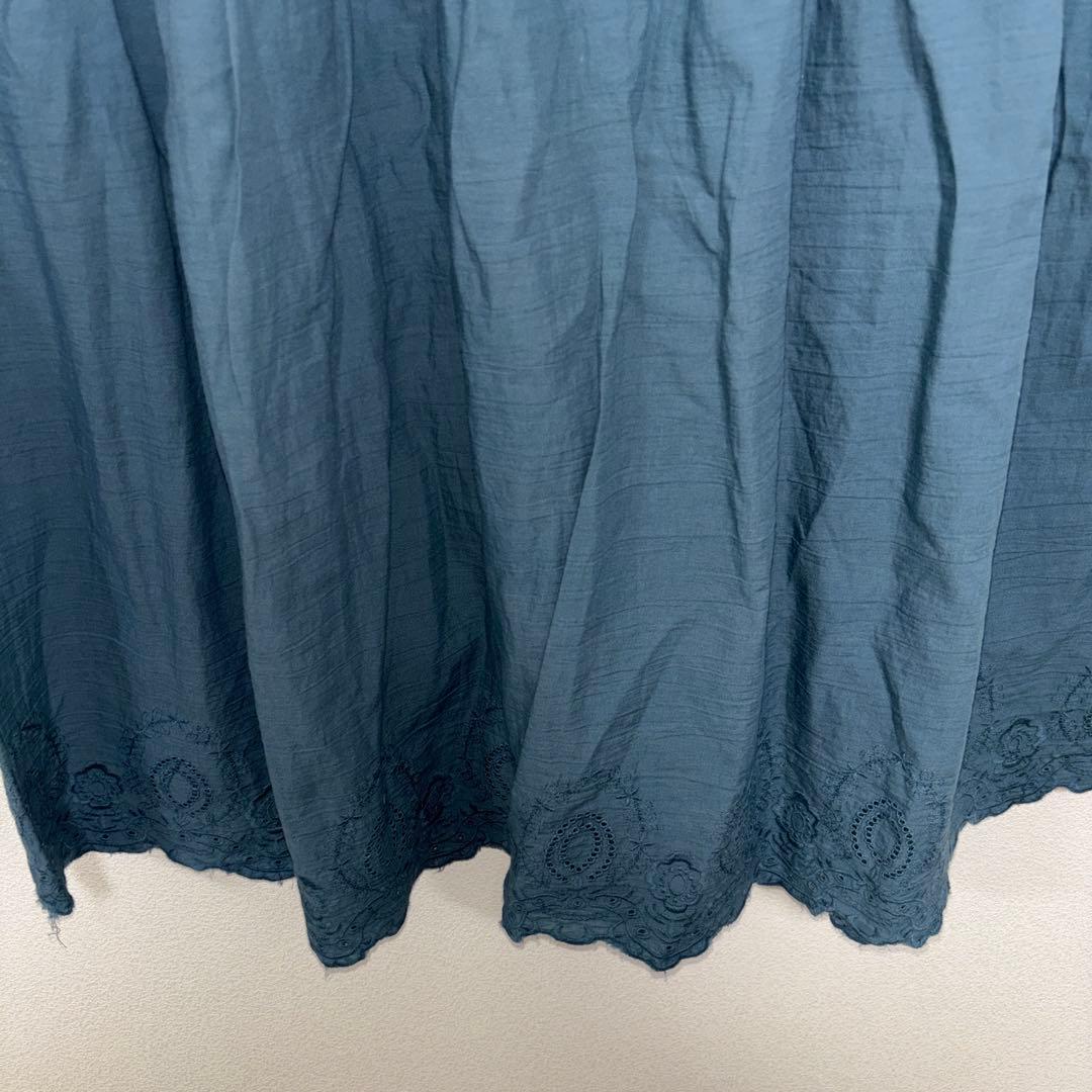 Supition 刺繍レースフラワーロングフレアスカート Fサイズd739 10