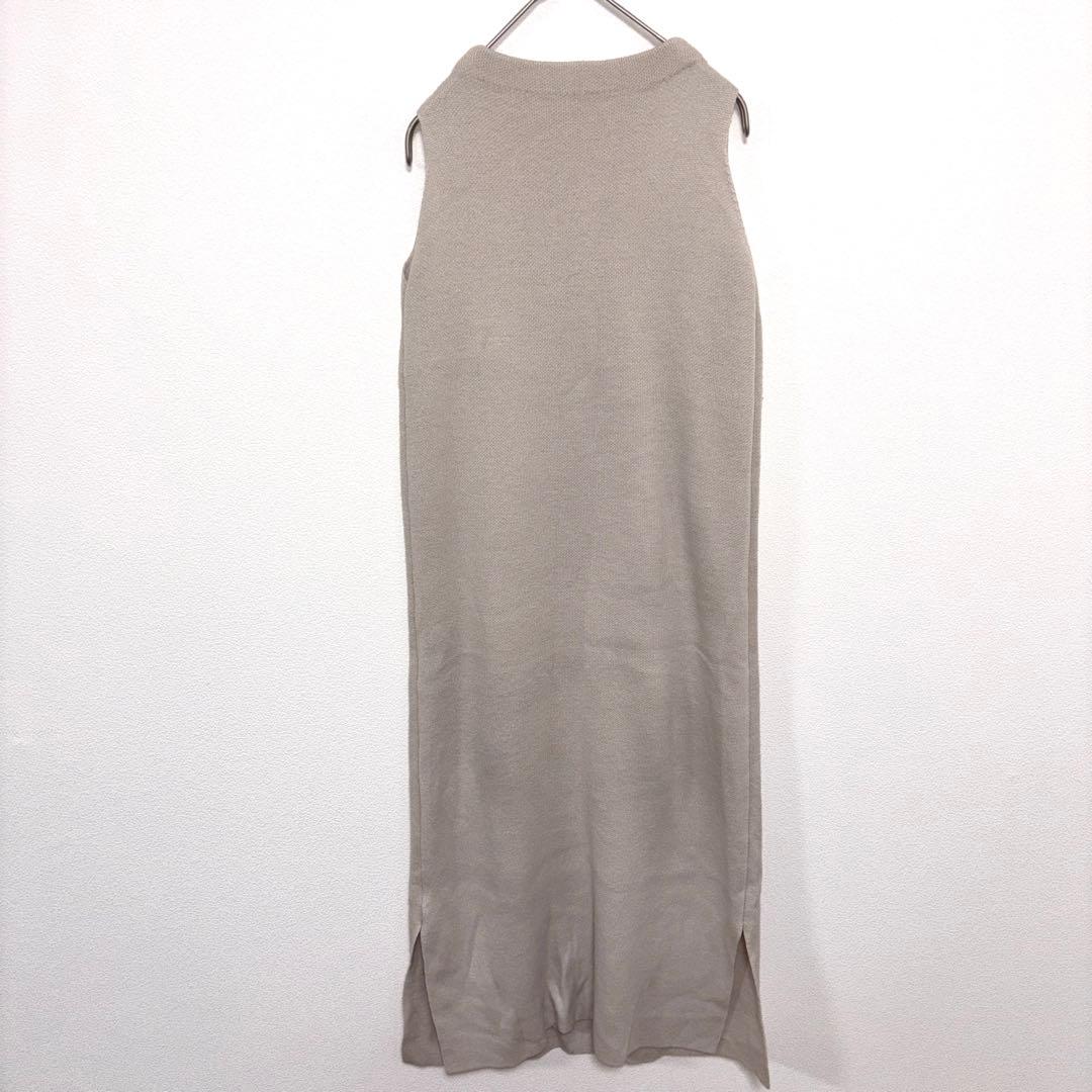 GRL グレイルノースリーブニットワンピース S ベージュグレーd666 11