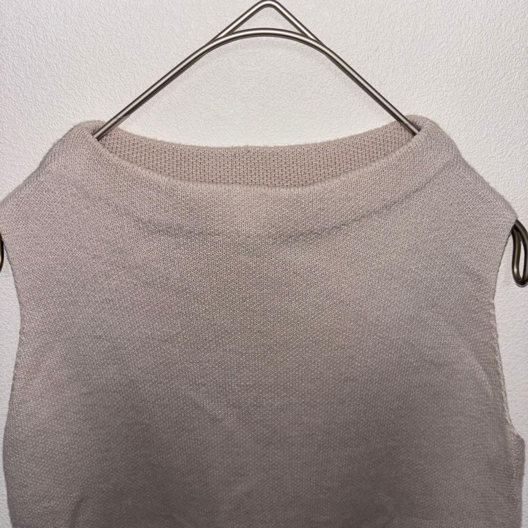 GRL グレイルノースリーブニットワンピース S ベージュグレーd666 3