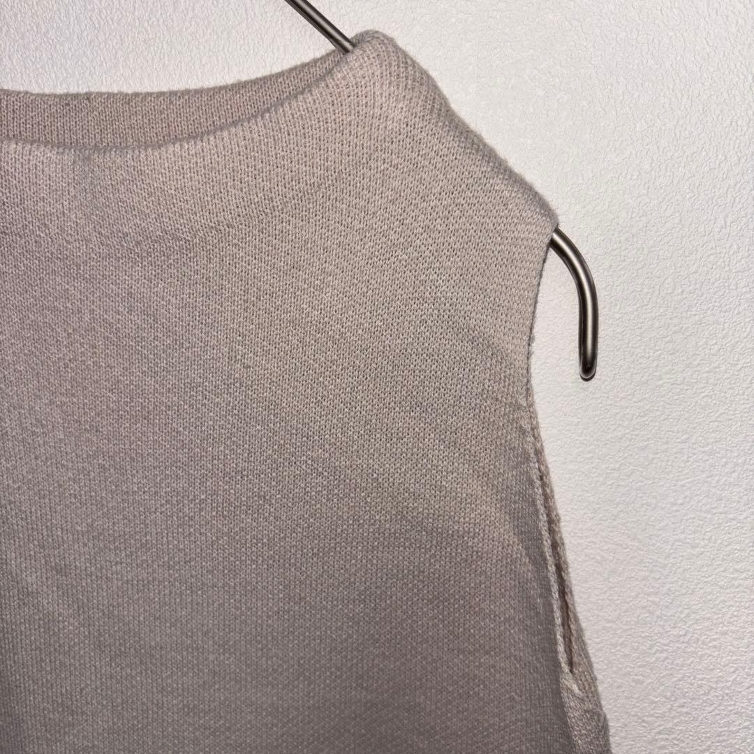 GRL グレイルノースリーブニットワンピース S ベージュグレーd666 7