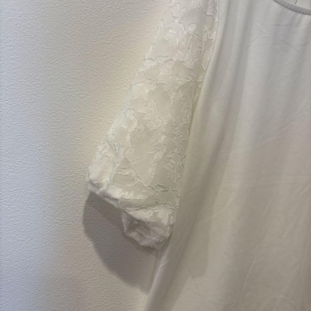 キューティーブロンド レース袖 カットソー 白 ホワイト　L 半袖 上品　清楚 4